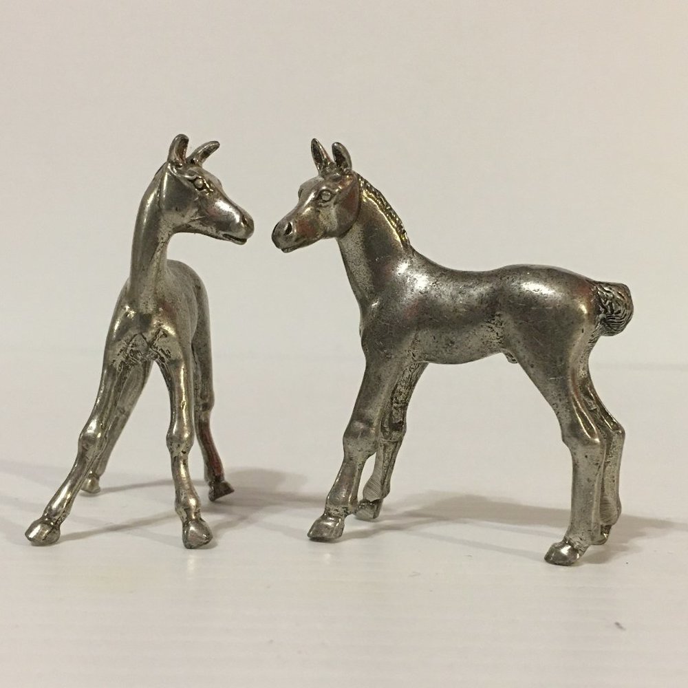 Vtg KIRK Pewter Horse Colt Pony Figurine 2.5" X 2 Collectable